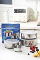 Edelstahl Lebensmittel-Aufbewahrungsbehälter 5-teilig Frischhaltebox Luftdichter Deckel Lebensmittelbox Wq Küchen-Kühlschrank-Aufbewahrungsbehälter