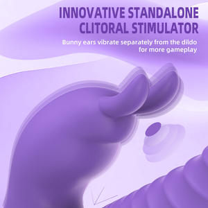 هزاز تلقائي بالكامل مع وظيفة التمدد والاهتزاز والتسخين، جهاز استمناء نسائي بتصميم أرنب مع لسان للعق، لعبة جنسية للنساء البالغات - Product Image 5