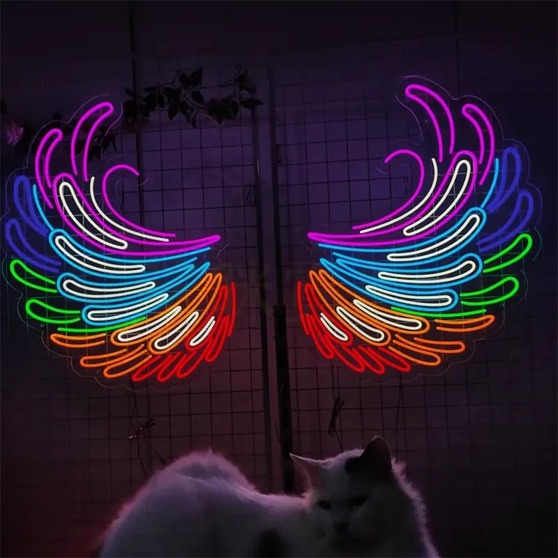 Free-Custom-design Let's Party Neon Lights LED Neon sign wings noen light