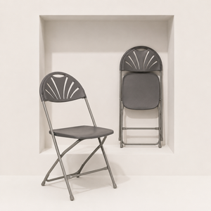 Silla de Jardín Plegable Gris Moderna con Estructura de PP y Metal, Ligera y Resistente para Uso en Exteriores, Parques y Cocina - Product Image 1