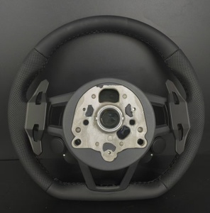 พวงมาลัย Audi RS Sport หุ้มหนังแบบเจาะรู ด้านล่างโค้งมน พร้อม Paddle Shifters สำหรับ Audi A3 A4 A5 A6 A7 <span class=keywords><strong>Q3</strong></span> Q5 Q7 TT R8 <span class=keywords><strong>S</strong></span> <span class=keywords><strong>Line</strong></span> - Product Image 2