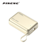 Chargeur rapide 2-en-1 en plastique Li-Polymère PN-767S avec trois câbles intégrés (Micro/Type-C), sortie 22,5W, design fin