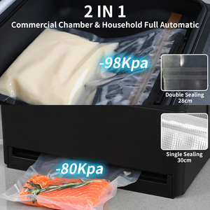 -98kpa sử dụng thương mại buồng hút chân không thực phẩm sealers + Hoàn toàn tự động điện-80kpa nhà với Đôi Con dấu nhiệt được xây dựng trong máy cắt - Product Image 2