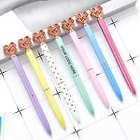 Stylo bille en métal à cœur creux, stylo à clic esthétique et mignon pour étudiants, stylo cadeau élégant