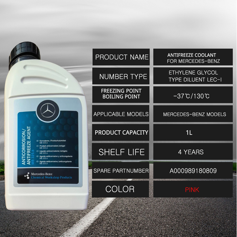Quality Guarantee Original Factory Dedicated Antifreeze Coolant 1 Liter Pink MB325.6 A000989180809 for Mercedes Benz Auto Parts Image 6