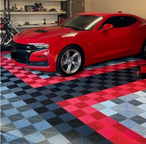 Carreaux de sol de garage à emboîtement anti-dérapant 40*40*1.8cm Plastique PP Vinyle pour lavage de voiture Carrelage de sol de garage anti-dérapant - Product Image 6