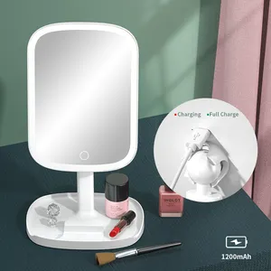 M13 Led specchio produttori forma quadrata cornice di plastica Stand Up specchio di bellezza illuminato specchio per il trucco ingrandimento 10X