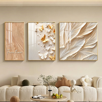 Decoración de Pared Tríptica Moderna para el Hogar, Arte Elegante e Impermeable de Porcelana con Cristal HD para Hoteles y Cafés, Venta al Por Mayor