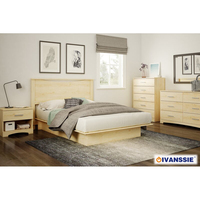 Juego de Muebles de Dormitorio de Lujo de Madera Maciza de Estilo Europeo Moderno Extensible y Personalizado de 5 Estrellas con Almacenamiento para Apartamentos, Hoteles y Centros Comerciales