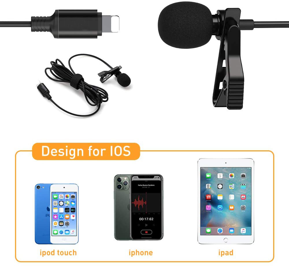 Ultra Sensible Microphone Omnidirectionnel Filaire Micro de téléphone portable de Système de Cravate cravate Microphone pour iph