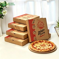 Boîtes en carton kraft personnalisées imprimées pour pizzas, qualité alimentaire, tailles 9, 10, 11, 12, 14, 18 pouces, impression à effet évanescent