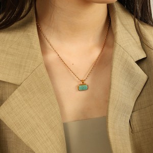 Collane con Ciondolo in Amazonite Impermeabile, Collane con Ciondolo in Pietra Naturale in Acciaio Inossidabile per Donne - Product Image 4