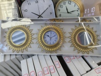 Miroirs et horloges 3 pièces dans un ensemble de décoration de maison de mode horloges murales