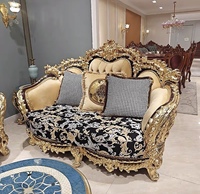 Canapé Chesterfield de luxe à une place, style palais français, réglable, en bois massif sculpté, inclinable 3 positions pour salon