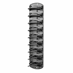 Support mural multi-niveaux pour casquettes de baseball avec pinces à ressort pour l'affichage à domicile, en ABS noir - Product Image 5