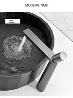Robinet de lavabo moderne minimaliste multicolore en laiton, mitigeur monocommande monotrou à poser, finition dorée, eau chaude et froide