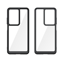 Coque de téléphone antichoc en TPU avec cadre d'objectif à bouton plaqué, anti-traces de doigts, coussin d'air et dos transparent en acrylique pour Realme
