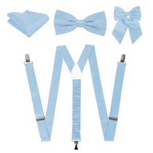 <span class=keywords><strong>Tirantes</strong></span> para hombre <span class=keywords><strong>con</strong></span> pajarita pre-atada y pañuelo de bolsillo, ajustables y resistentes <span class=keywords><strong>con</strong></span> 3 clips, diseño en Y para pantalón, conjunto de boda, 100% poliéster, personalizables. - Product Image 4