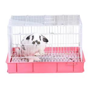 Wholesale pet animal cage cheap rabbit cage commercial breeding galvanized stackable metal cat puppy rabbit guinea pig cage