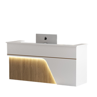 Comptoir de réception moderne en bois extensible pour bureau, salon, hôtel, mobilier de luxe, hôpital, café, centre commercial, école de beauté