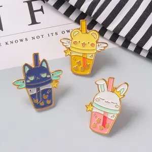 Desain Kustom Lucu Lucu Lucky Heart Logo Logam Keras Lapel Enamel Pin Lencana untuk Kostum Pesta