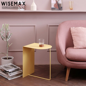 WISEMAX FURNITURE Factory <span class=keywords><strong>L</strong></span> shape design divano tavolino angolare soggiorno tavolino semplice in metallo massiccio