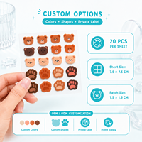 Patchs Hydrocolloïdes Personnalisés OEM ODM en Forme de Patte d'Ours Kawaii pour l'Acné, Vente en Gros pour les Marques de Beauté