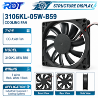 Ventilateur axial 24V DC 3000 tr/min 3106KL-05W-B59 pour armoire de commande à flux d'air stable, unité de remplacement OEM pour service de maintenance