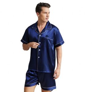 <span class=keywords><strong>Pigiama</strong></span> da <span class=keywords><strong>Uomo</strong></span> Personalizzato 2026 in Seta e Raso, Set <span class=keywords><strong>Corto</strong></span> <span class=keywords><strong>Estivo</strong></span> per <span class=keywords><strong>Uomo</strong></span>, Completo da Notte - Product Image 4
