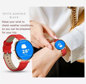 Montre connectée MK96 avec bracelet en cuir pour femmes, écran AMOLED de 1,32 pouces, fréquence cardiaque, oxygène sanguin, étanche IP68, appels Bluetooth, suivi de la santé de luxe - Product Image 5