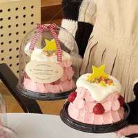 MOQ 250 Pièces Boîte à Gâteau en Plastique de 4 Pouces (10 cm), Couvercle Haut de 15 cm pour Gâteau de Fée, Dessert Sapin de Noël, Mousse, Emballage de Gâteau d'Anniversaire