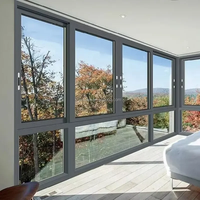 Fenêtres et portes coulissantes modernes en alliage d'aluminium avec persiennes, double vitrage trempé, certifiées Energy Star, pour usage extérieur