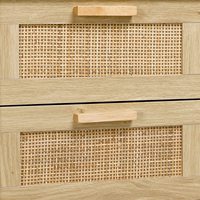 Mobilier de chambre en gros rustique ferme naturel bois table de chevet table de chevet avec tiroirs en rotin
