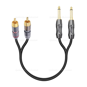 Oem 2 RCA Để 2 6.35 Mono Vàng Điện Thoại Jack Nhà Sản Xuất 2 Kênh Stereo Song Song Lá Chắn Cáp Xe Phụ Kiện Cáp Âm Thanh Dây - Product Image 5