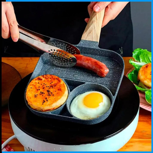 Non-Stick Coated 4-Cup Frying <b>Pan</b> With Wooden Handle Aluminum Cookware <b>Induction</b> Non-stick Frypan - Product Image 4