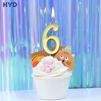 Velas de Cumpleaños Doradas 2026 con Números del 0 al 9, Personalizadas, Elegantes, sin Humo, para Decoración de Mesa de Postres en Fiestas de Año Nuevo