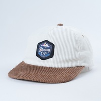 Topi Snapback 5 Panel Korduroi Custom, Tanpa Struktur, Sporty, Bordir Bisnis, Logo Patch Tenun