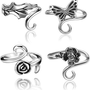 Anillo de ganchillo para tejer, guía de hilo metálica abierta para dedos, anillos de ganchillo ajustables, soportes para dedales de tejer trenzados - Product Image 2