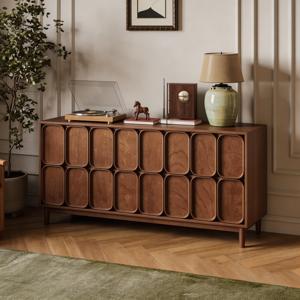 <span class=keywords><strong>Credenza</strong></span> per Camera da Letto in Noce Stile Mid-Century Modern |   Mobile TV con gambe affusolate, piano piatto e vano portaoggetti arrotondato |   <span class=keywords><strong>Credenza</strong></span> Buffet per Soggiorno/Sala da Pranzo - Product Image 2