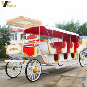 Charrette de mariage style calèche, chariot rétro à roues pour visites de parcs, véhicule à traction à vendre - Product Image 4
