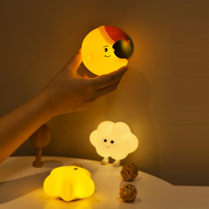 Ấm trắng cảm ứng nhạy cảm Silicone ánh trăng ánh sáng bé tắm thiên trang trí LED chiếu sáng cho hành lang kích thước nhỏ - Product Image 4