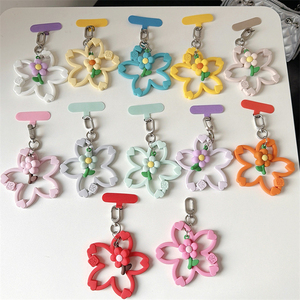 Cute Flower Pendant Lanyard Rope Universal Phone Camera Patch Cord Hands Free Durable <b>Chain</b> Anti-lost Floral Heart Wrist Strap - Product Image 1