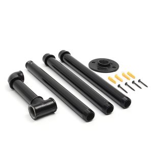 <span class=keywords><strong>DSDST</strong></span> Verzinkter Schmiedeeisen-Winkelverschraubung Flansch-Rohrfitting Schwarz Gleich 1/2 Np - Product Image 1