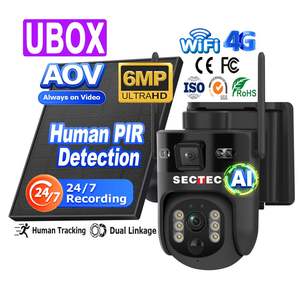 SECTEC 4G AOV عدسة مزدوجة 6MP واي فاي بطارية شمسية لاسلكية آي تتبع الحركة كشف PTZ للأماكن الخارجية IP66 SECTEC - Product Image 1