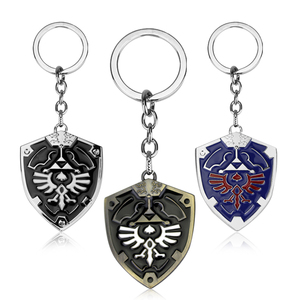 Top Grade Loạt Trò Chơi Huyền Thoại Của Zelda Keychain Kim Loại Hợp Kim Lá Chắn Men Keyring Chủ Cho Nam Giới Phụ Nữ Tốt Nhất Quà Lưu Niệm Quà Tặng - Product Image 1