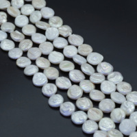 Perles d'eau douce Xulin de différentes tailles 10/12/16-18mm, forme bouton, blanches, lustre double face, en gros pour la création de bijoux DIY