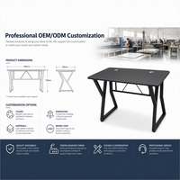 Bureau de jeu personnalisé à haute capacité de charge, table ergonomique avec étagères, bureau d'ordinateur, bureau PC, bureau de sport électronique, structure en tube d'acier, table de bureau