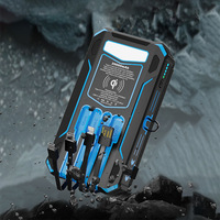 Banque d'alimentation solaire transfrontalière à trois volets 20000 mAh, coque pliable, portable d'extérieur, grande capacité, sortie USB-A, alimentation mobile