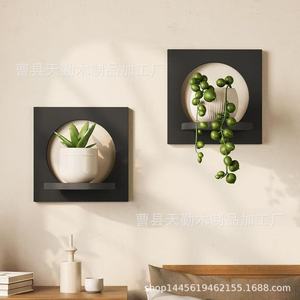 Wooden <b>wall</b>-mounted flower pot rack, cross-border solid wood <b>wall</b> decoration, green plant and potted plant <b>display</b> rack, - Product Image 2