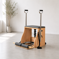 Chaise de Pilates Wunda pour studio de yoga, salle de sport à domicile, femmes, hommes, adultes, structure en chêne, cuir PU épaissi, durable, bien-être